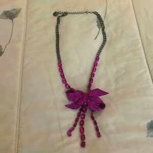 Etsy Johnson hot pink jewel necklace
